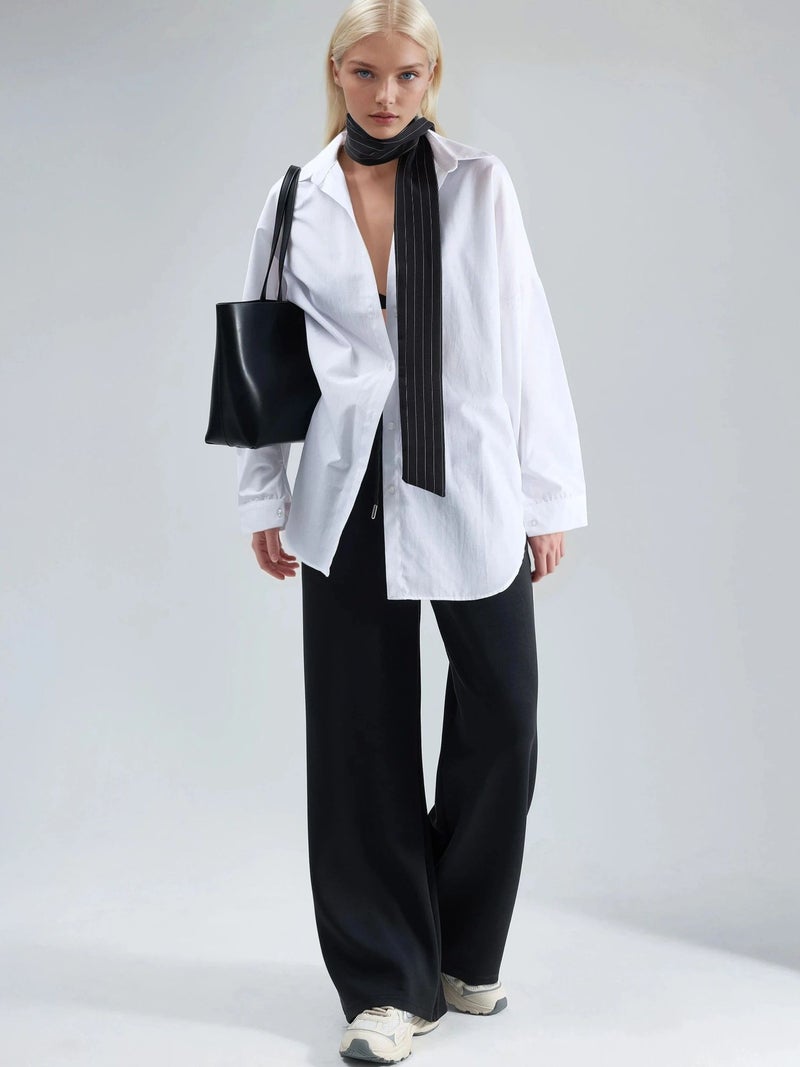 BUSEM Mid Waist Wide Leg Modal Pants - Image 4